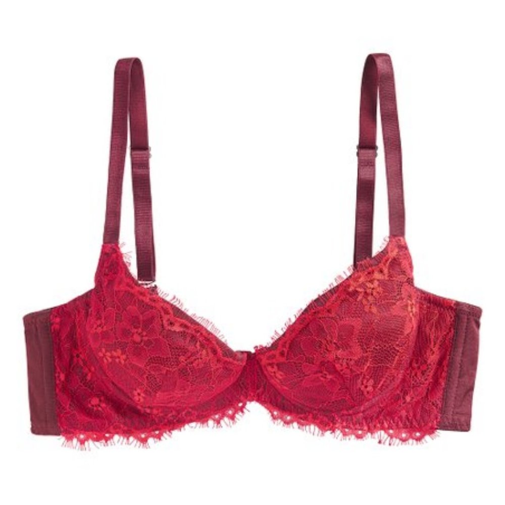 Red Lace Underwire Bra - Women's Intimates